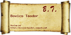 Bovics Teodor névjegykártya